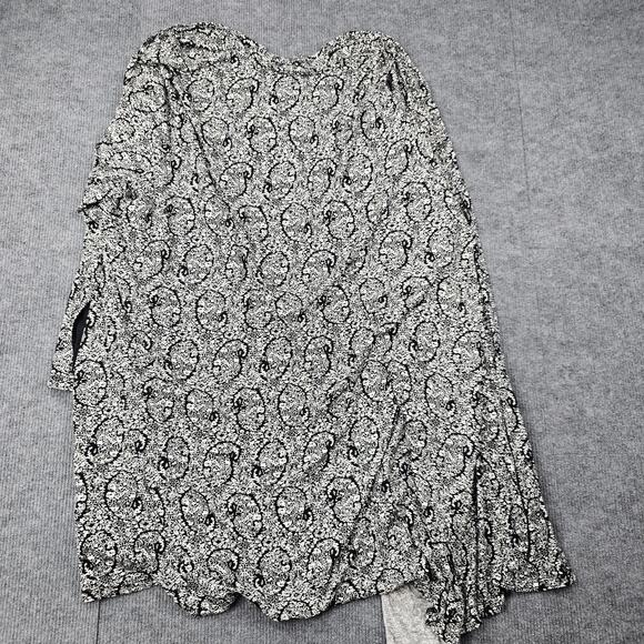 Lands End Cardigan Womens 3X Black Paisley Open Front Lightweight Slinky Layer - Picture 4 of 5